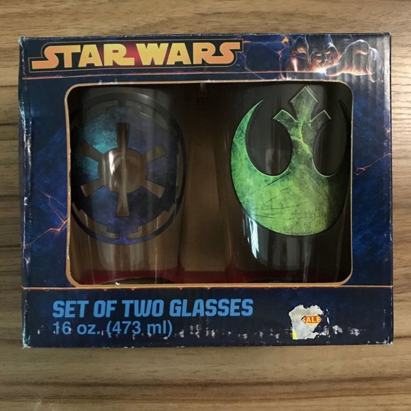 Star Wars Rebel Empire Set of 2 glass tumblers *NEW IN BOX*. - Picture 1 of 3